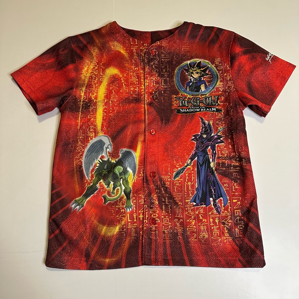 Yu-Gi-Oh! "Enter The Shadow Realm" Red Casual Button-up Shirt Kids 7